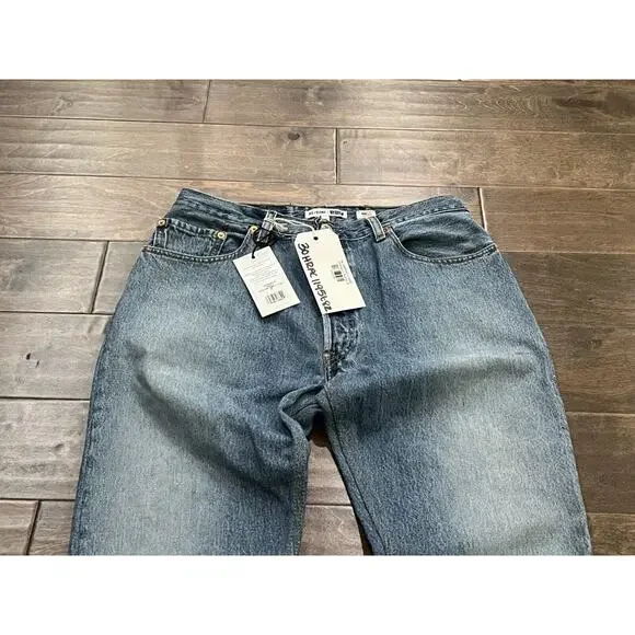 Re/Done Womens Blue Levi's High Rise Ankle Crop Size 30 NWT $395 - Picture 4 of 10